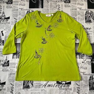 Quacker-factory Women's Green and Black Blouse